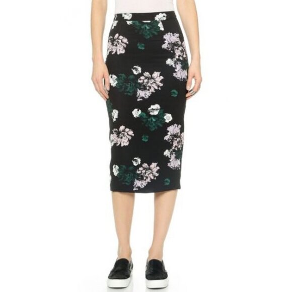 A.L.C. Floral Print Bell Pencil Skirt in Black ASO Spencer Hastings - Picture 4 of 8